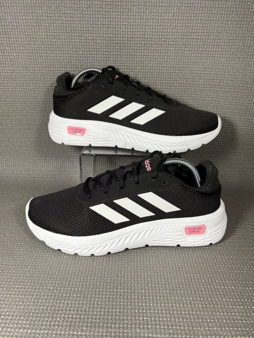 adidas Cloudfoam Comfy Women's Black Cloud/White Shoes Size 10